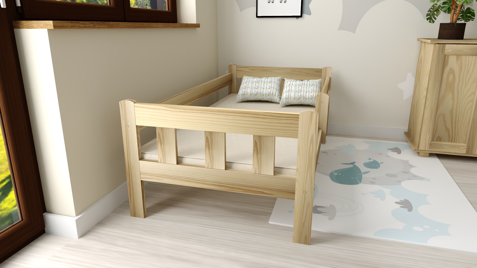 MAJA SOSNA 2 łóżko dziecięce MAJA 80x160 sosna 5