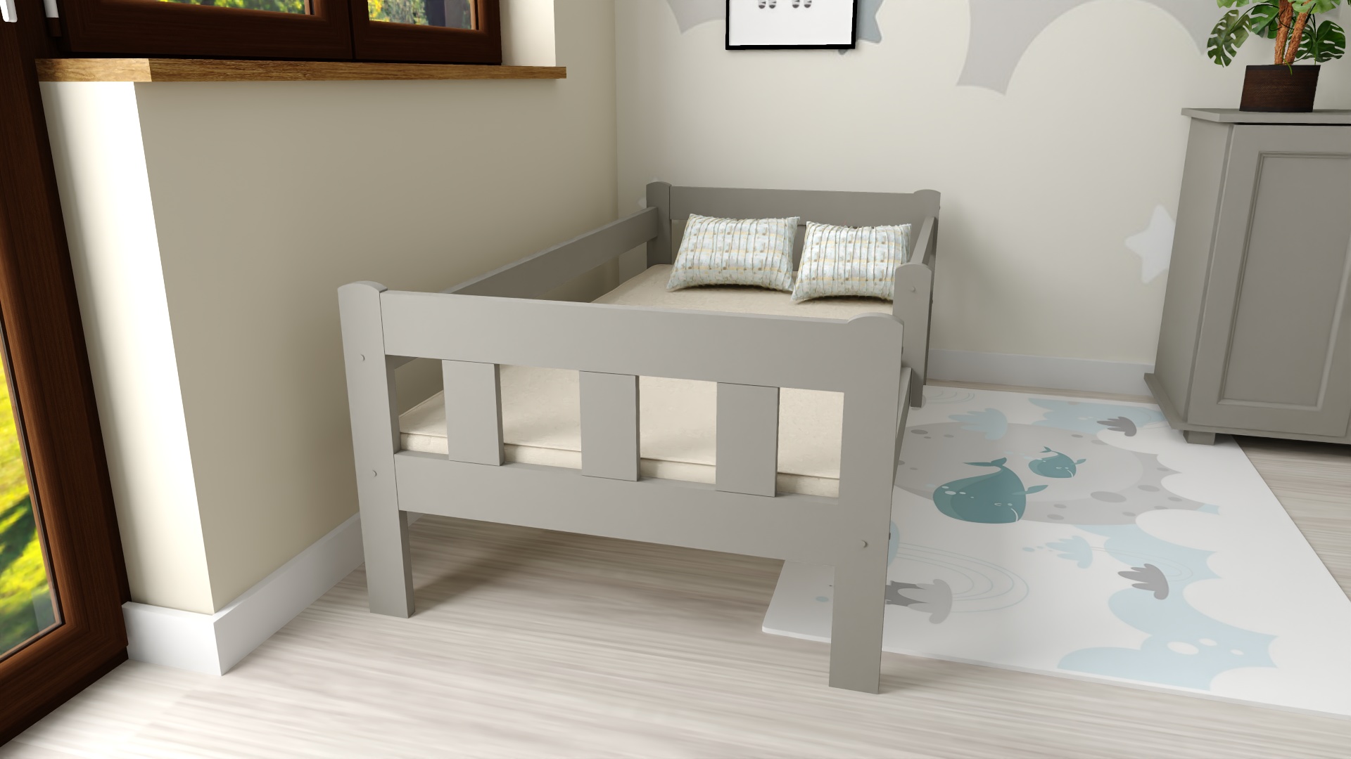 MAJA SZARA 2 łóżko dziecięce MAJA 80x160 sosna 2