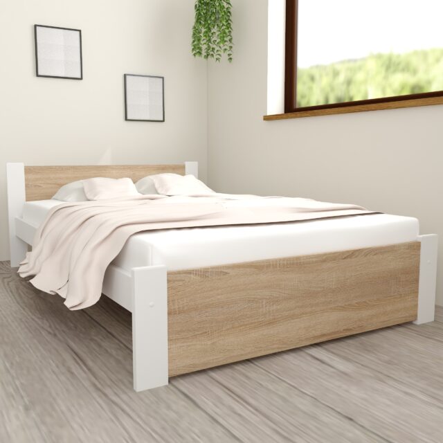 D3 DS Miniaturka łóżko D3 100x200 Dąb Sonoma + Biały