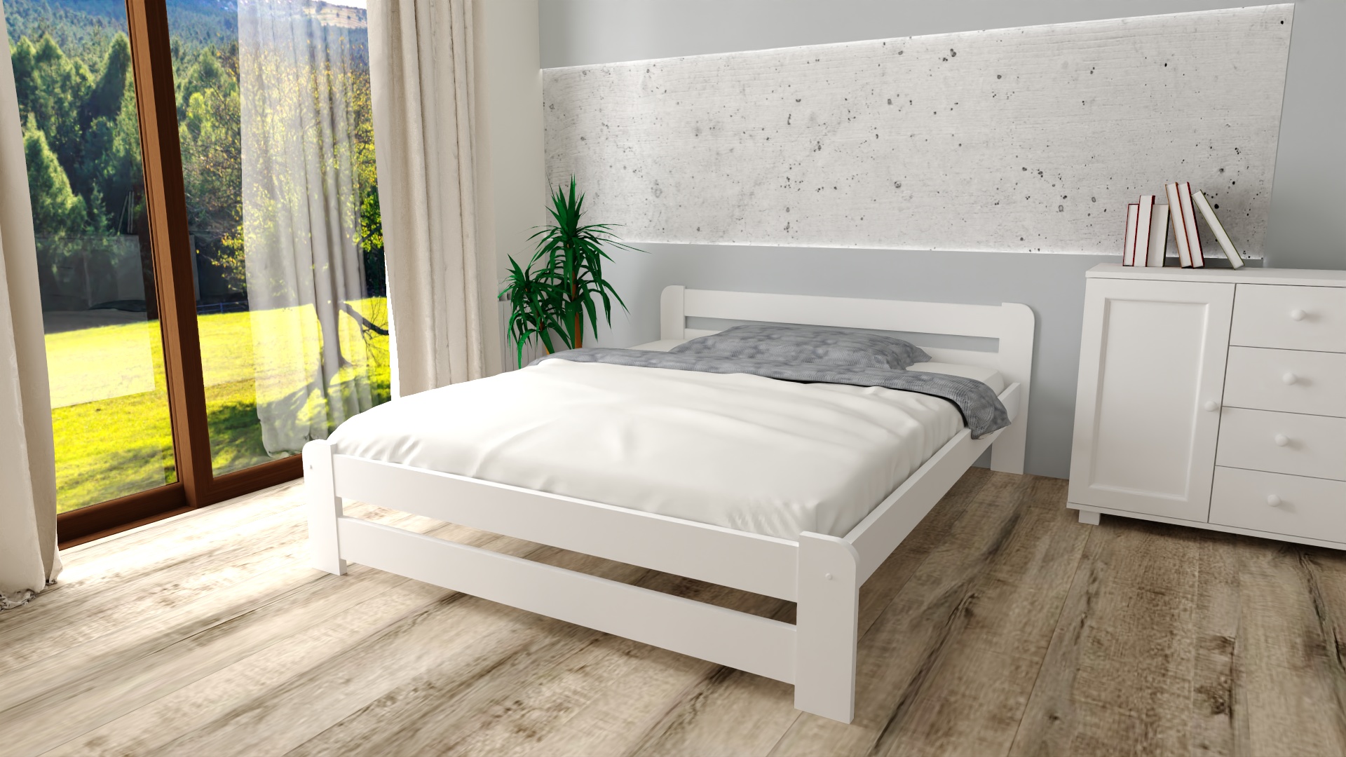 EURO BIAŁE 1 łóżko drewniane EURO 120x200 białe 2