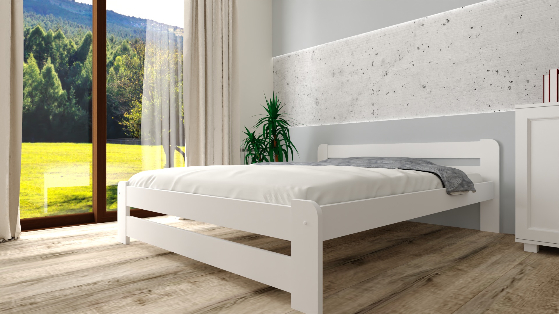 EURO BIAŁE 3 łóżko drewniane Euro 80x200 białe 2