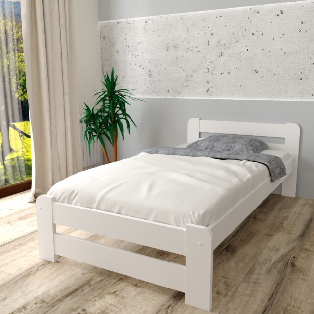 EURO BIAŁE MAŁE łóżko drewniane EURO 120x200 białe 4