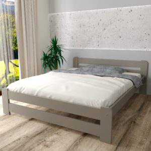 Łóżko drewniane Euro 140x200 szare