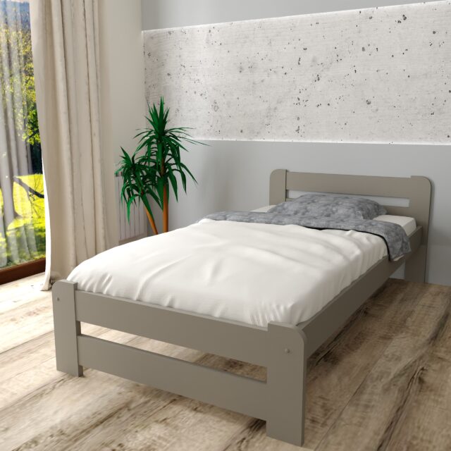 EURO SZARE MAŁES łóżko drewniane Euro 80x200 szare 4