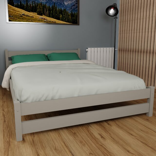 KAMIL SZARY łózko drewniane Kamil 90x200 sosna