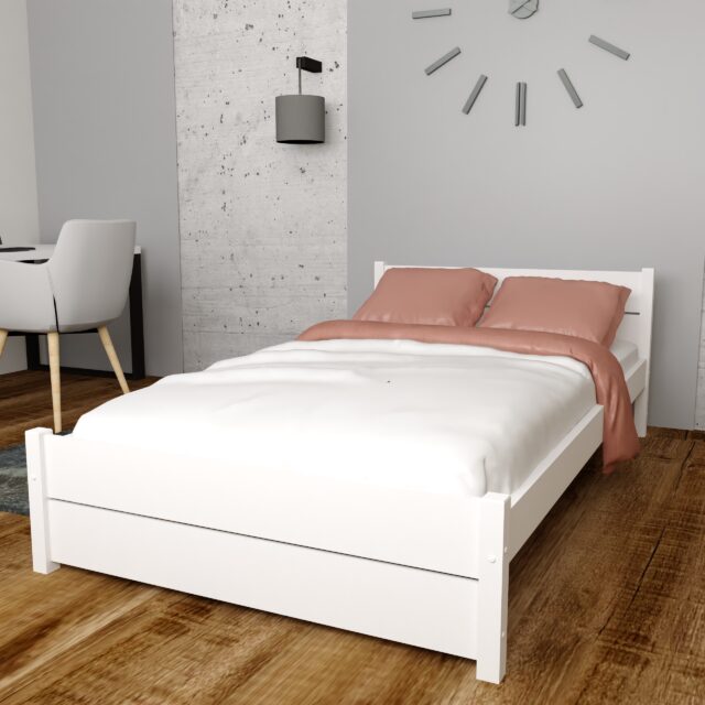 LAURA MINIATURKA BIAŁA łóżko LAURA 90x200 Dąb SONOMA