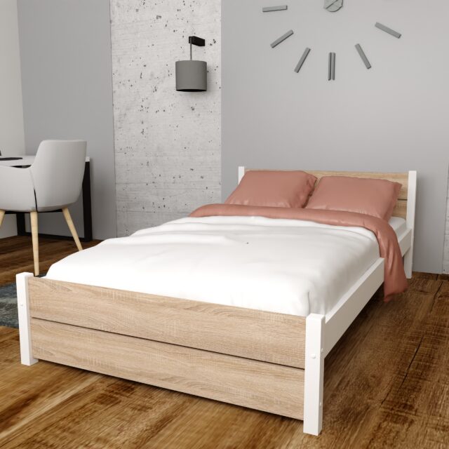 LAURA MINIATURKA DĄB SONOMA łóżko LAURA 90x200 Dąb SONOMA 2