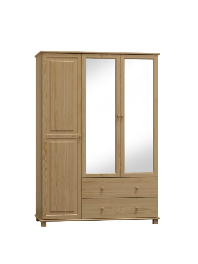 szafa 2s +3d male szafa 3-drzwiowa z wieszakiem i półkami 120 cm + szuflady, lustro 2