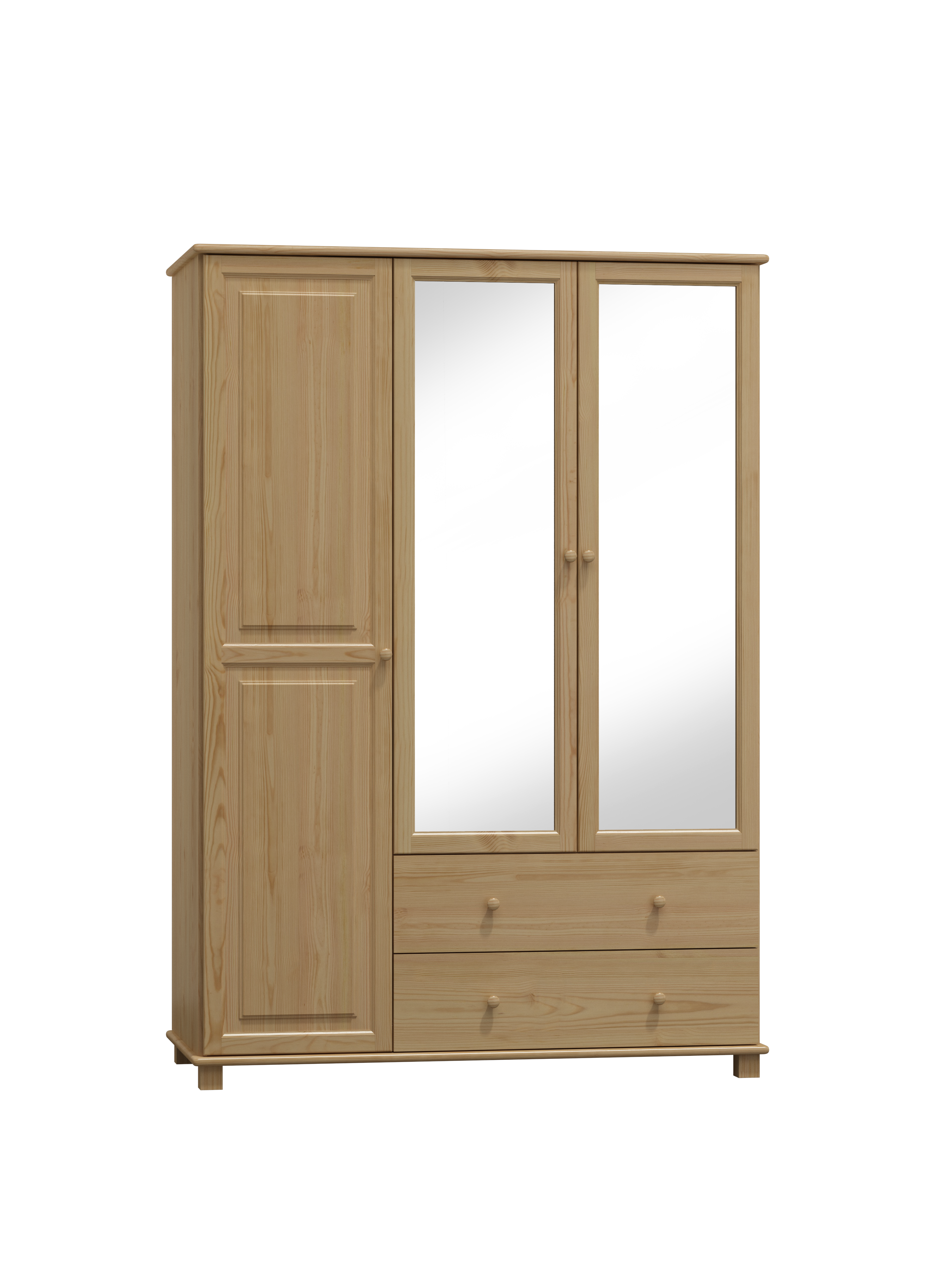 szafa 2s +3d male szafa 3-drzwiowa z wieszakiem i półkami 120 cm + szuflady, lustro 2