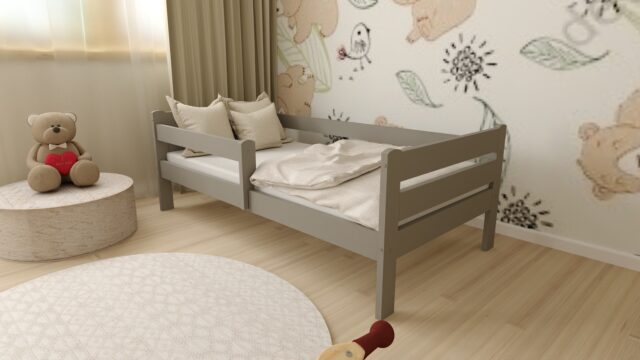 EDI NOWE Szare - rzut V łóżko dziecięce EDI szare