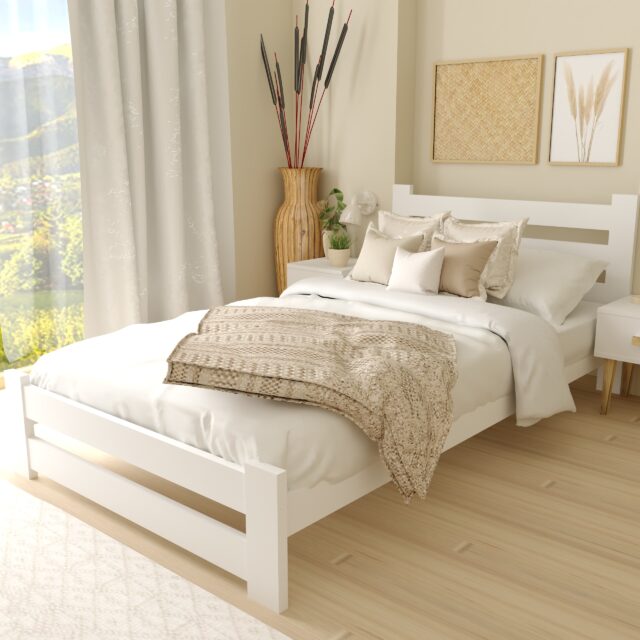 EKO - białe łózko drewniane EKO białe 14