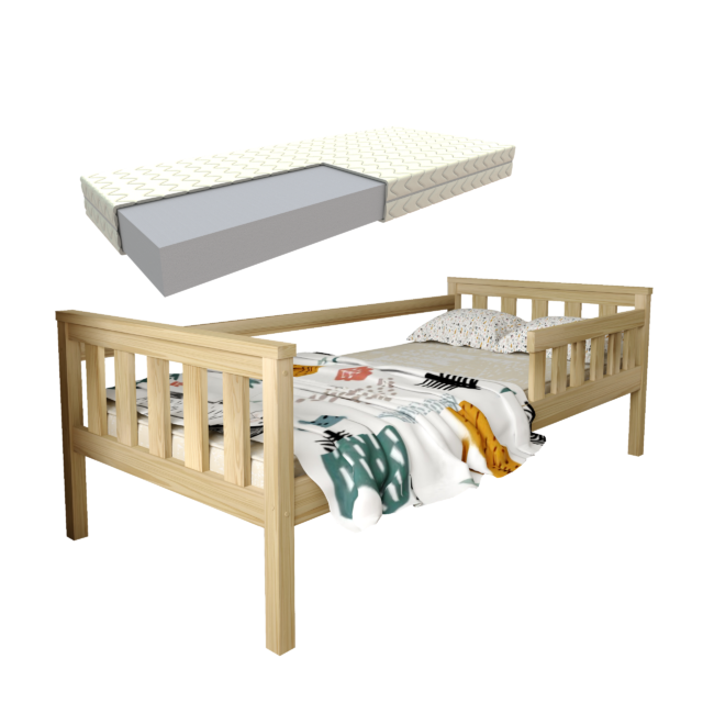 FRANIO_SOSNA_zestaw zestaw łóżko dziecięce FRANIO sosna + materac 4