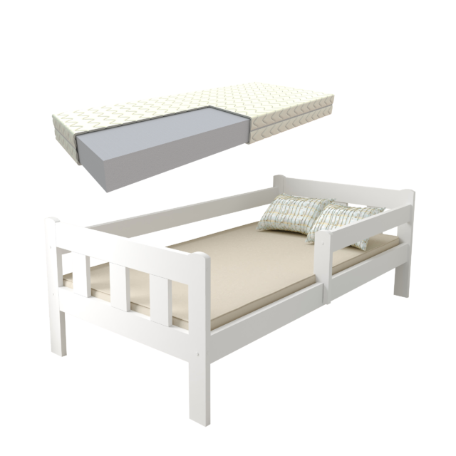 MAJA_BIA┼üE_zestaw zestaw łóżko dziecięce MAJA białe + materac 4