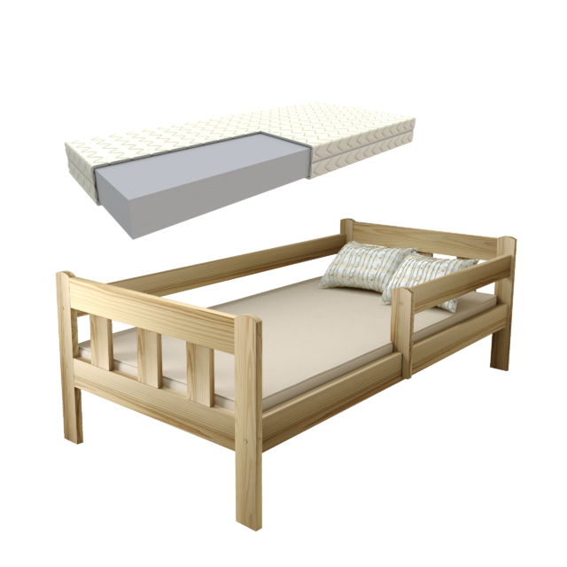 MAJA_SOSNA_zestaw zestaw łóżko dziecięce MAJA sosna + materac 4