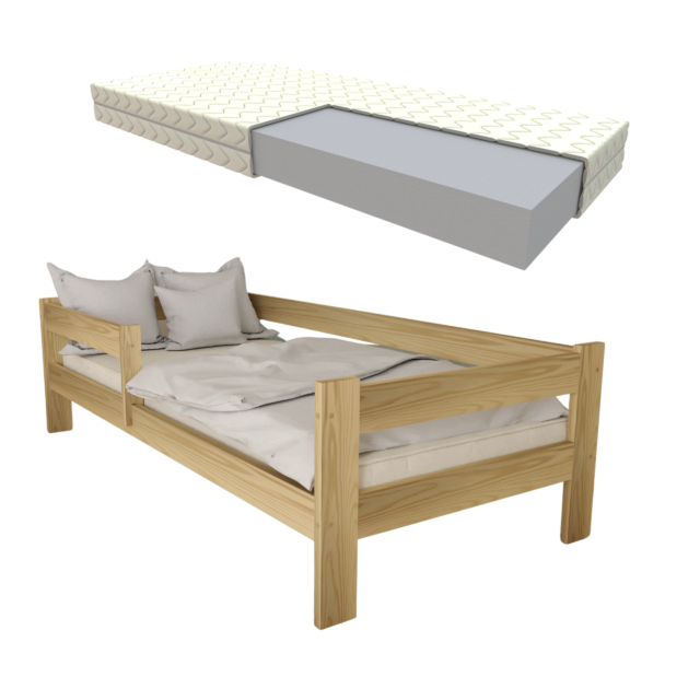 ALA Sosna + pianka zestaw łóżko dziecięce ALA sosna + materac 2