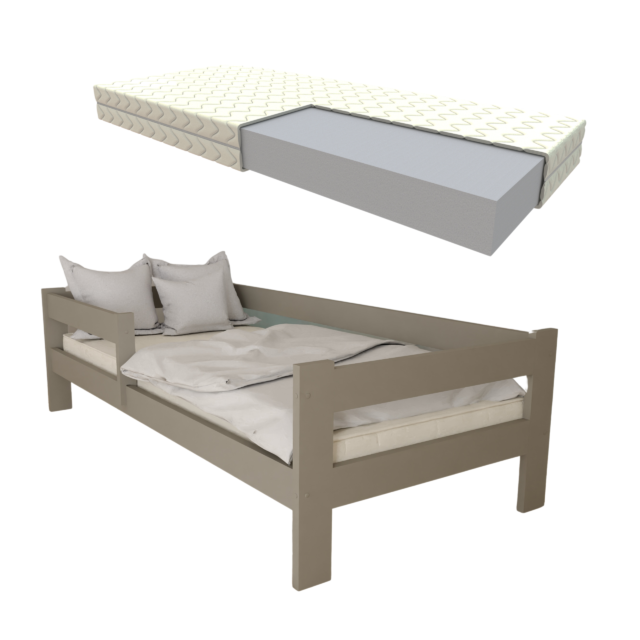 ALA Szare + pianka zestaw łóżko dziecięce ALA sosna + materac 6