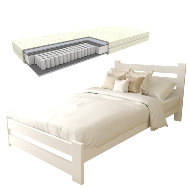 EKO BIAŁE + pościel + kieszonka zestaw łóżko EKO + materac 4