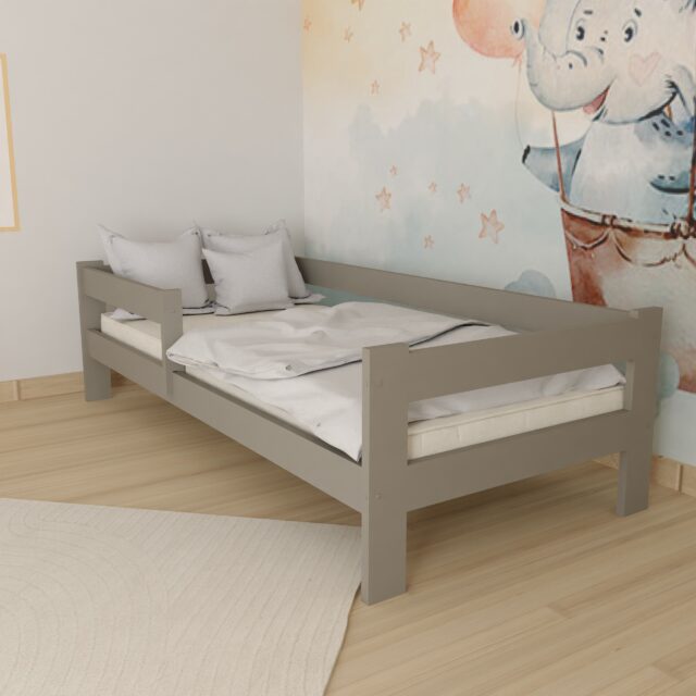 NOWE ALA MINIATURKA - Szare łóżko nowe ALA miniaturka