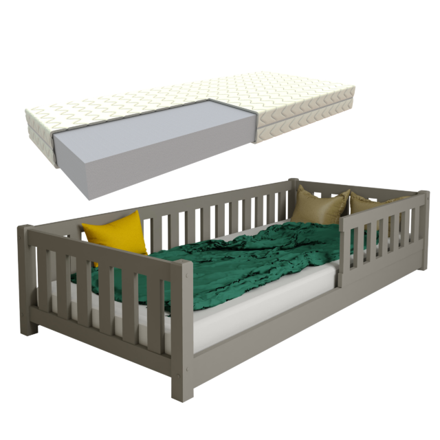 lulu_szare_zestaw zestaw łóżko dziecięce LULU + materac 5