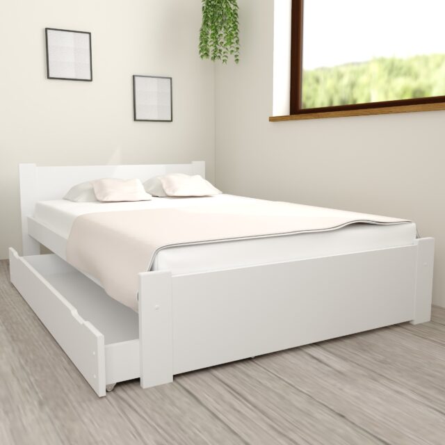 D3 Białe Miniaturka + szuflada łóżko D3