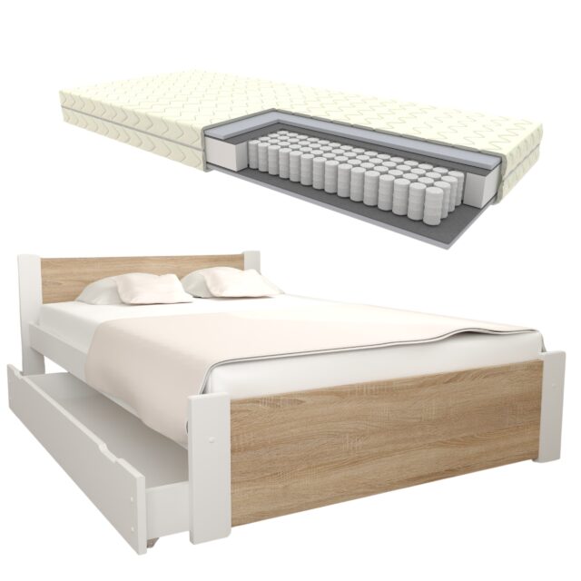 D3 DS Miniaturka + szuflada kieszonka zestaw łózko D3 - dąb sonoma