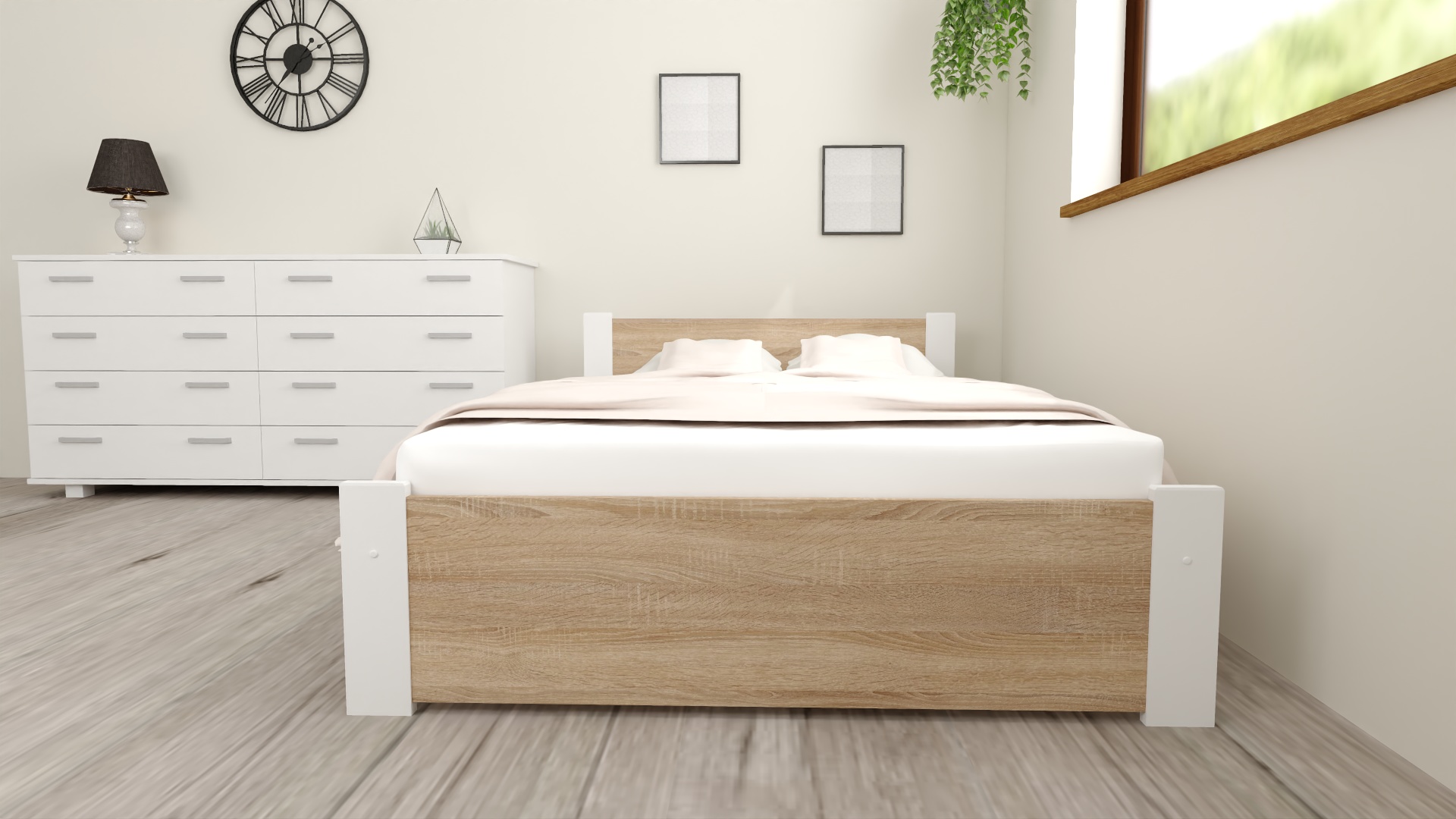 D3 DS Rzut 1 Zestaw łóżko D3 dąb + materac 9