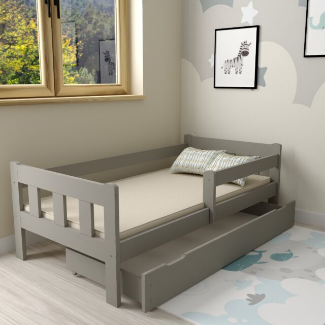 MAJA Szare + szuflada - Miniaturka łóżko dziecięce MAJA 13