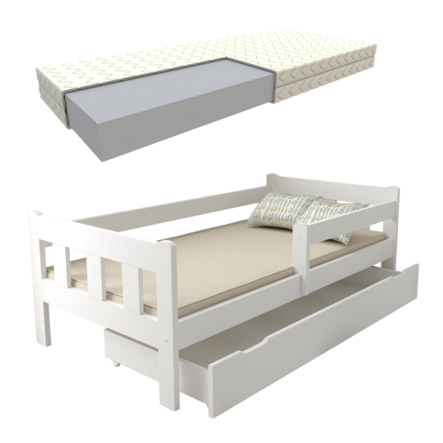 MAJA_BIAŁE_SZUFLADA MATERAC zestaw łóżko dziecięce MAJA 2