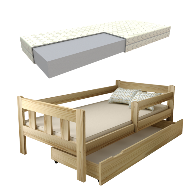 MAJA_SOSNA_SZUFLADA MATERAC zestaw łóżko dziecięce MAJA 3