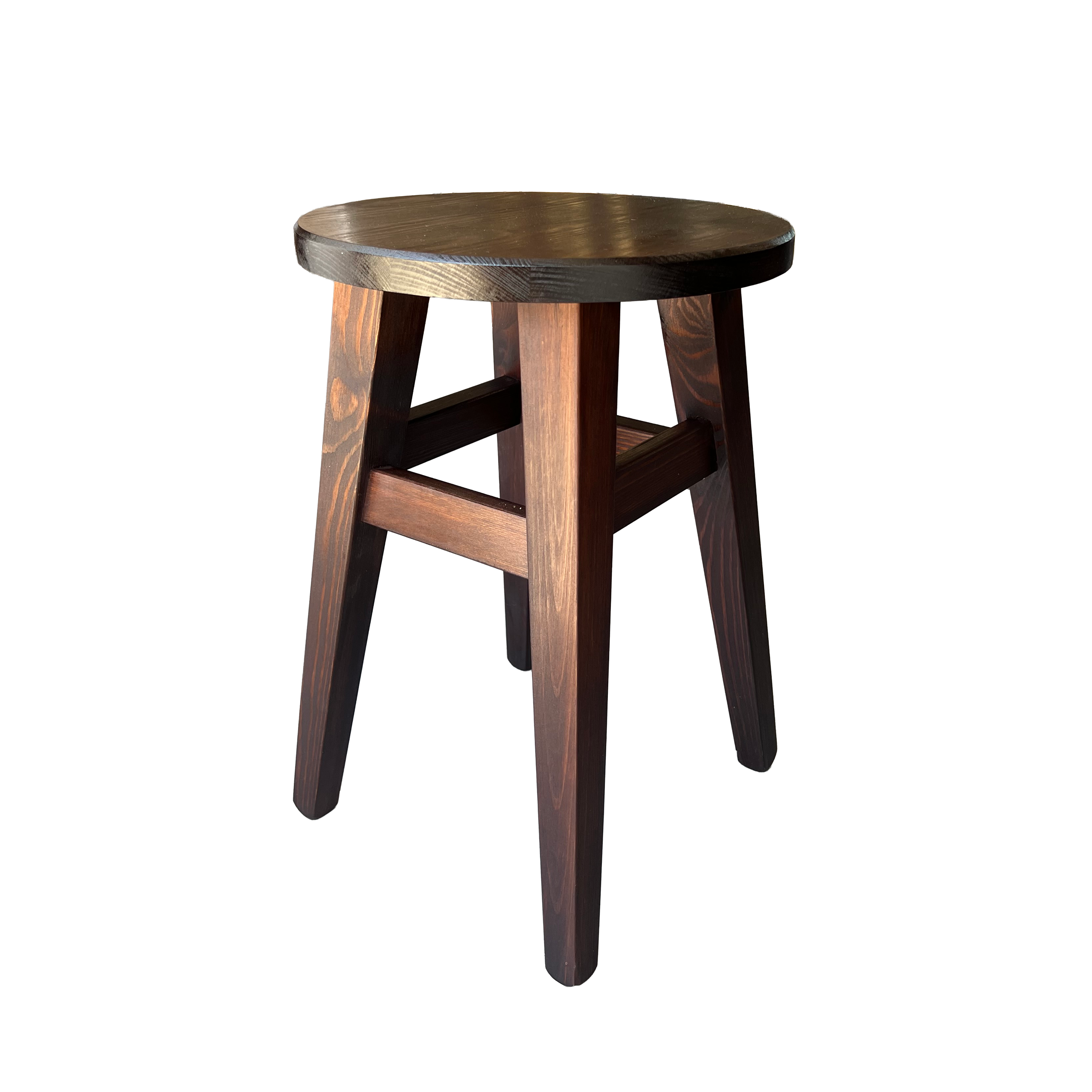 taboret_7_bez_tla taboret sosnowy okrągły orzech 2
