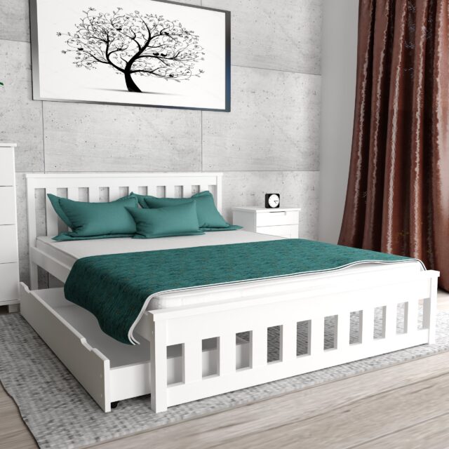 ADA MINIATURKA BIAŁA+ szuflada łóżko ADA 90x200 białe z szufladą 2