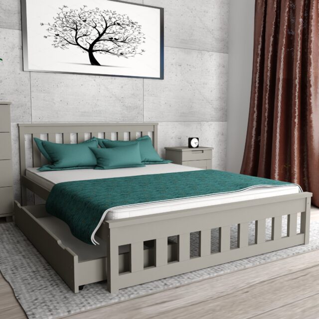 ADA MINIATURKA SZARE + szuflada łóżko ADA 90x200 sosna + szuflada 9