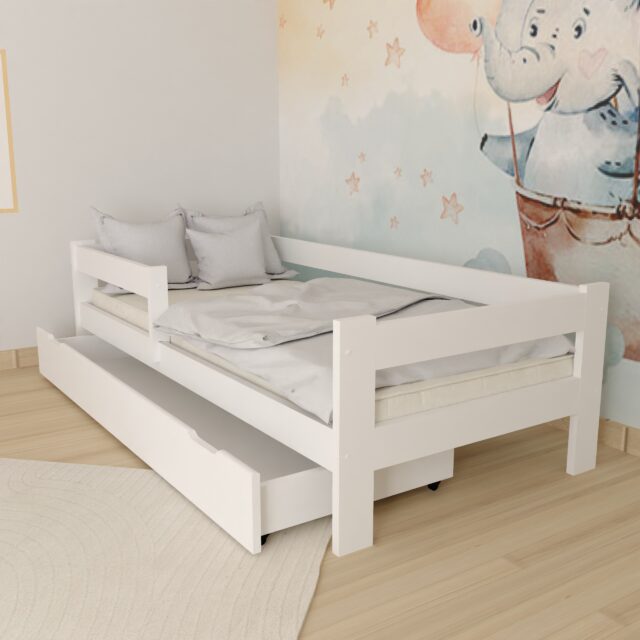 NOWE ALA MINIATURKA + szuflada - Białe zestaw łóżko dziecięce ALA 20