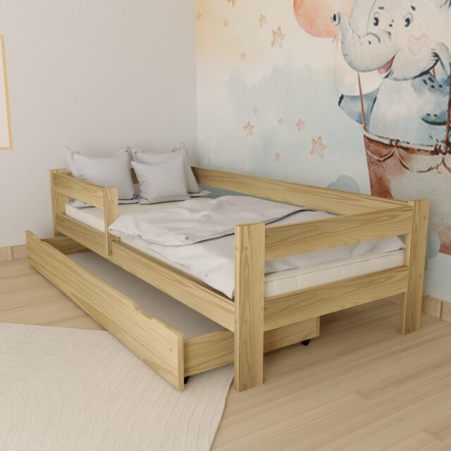 NOWE ALA MINIATURKA + szuflada - Sosna zestaw łóżko dziecięce ALA 19