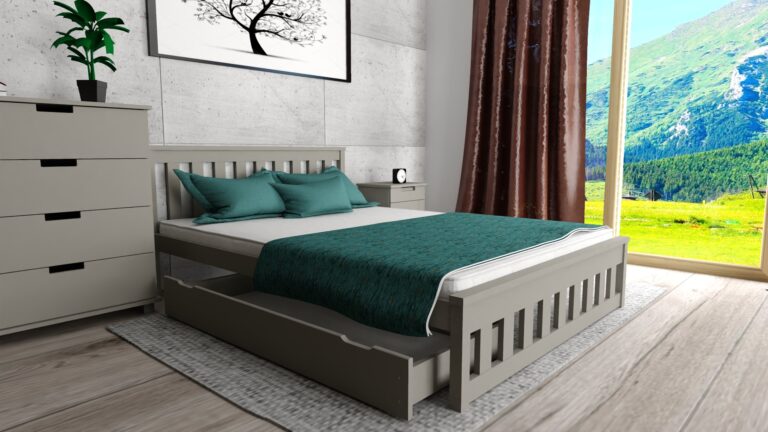 łóżko z szufladą do małej sypialni