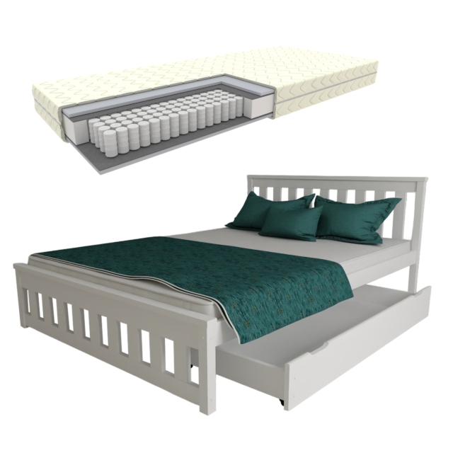 Ada Biała + kieszonka + szuflada ZESTAW ŁÓŻKO ADA Z SZUFLADĄ