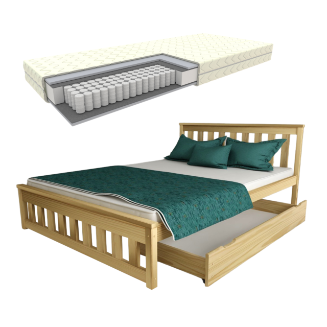 Ada Sosna + kieszonka + szuflada ZESTAW ŁÓŻKO ADA Z MATERACEM