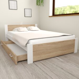 ŁÓŻKO D3 100x200 Dąb Sonoma z Szufladą DS