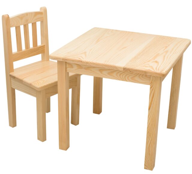 Krzesełko i stolik mini sosna