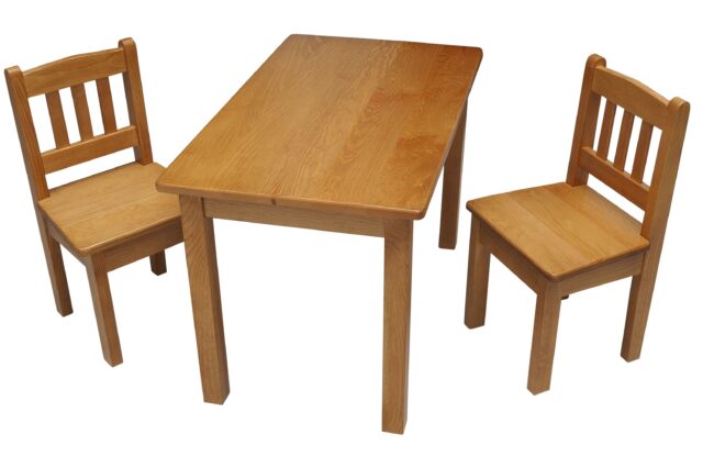 stolik mini dąb + 2 krzesełka