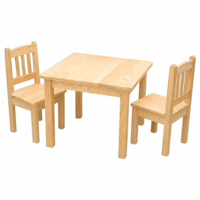 stolik mini sosna + 2 krzesełka